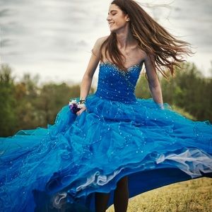 Blue Mori Lee Prom Gown
